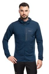 Bluza trekkingowa Ascendor Light Hoody. Niebieskie bluzy z kapturem RAB, m, bez wzorów, z hardshellu, z kapturem. Za 509.99 zł.