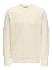ONLY & SONS Sweter "Dale" w kolorze kremowym rozmiar: L. Brązowe swetry nierozpinane Only & Sons, l, bez wzorów, ze splotem, bez kołnierzyka, bez ramiączek. Za 126.75 zł.