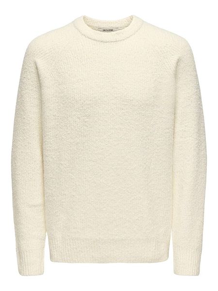 ONLY & SONS Sweter "Dale" w kolorze kremowym rozmiar: M. Brązowe swetry nierozpinane Only & Sons, m, bez wzorów, ze splotem, bez kołnierzyka, bez ramiączek. Za 126.45 zł.