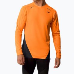 Longsleeve do biegania męski Mizuno Tech Thermal Charge. Czarne bluzki z długim rękawem Mizuno, m, bez wzorów, bez kołnierzyka, bez ramiączek. Za 370.00 zł.