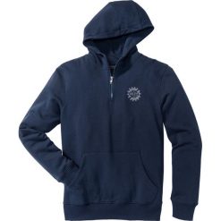 Bluza z kapturem Slim Fit bonprix ciemnoniebieski. Bluzy z kapturem marki bonprix, m, z nadrukiem, z kapturem. Za 59.99 zł.