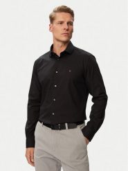 Tommy Hilfiger Koszula MW0MW43122 Czarny Slim Fit. Czarne koszule Tommy Hilfiger, m, bez wzorów, z bawełny, bez kołnierzyka, bez ramiączek. Za 369.99 zł.