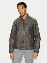 Brave Soul Kurtka z imitacji skóry MJK-DIVISIONPU Szary Regular Fit. Szare kurtki Brave Soul, m, bez wzorów, ze skóry, bez kaptura. Za 159.99 zł.
