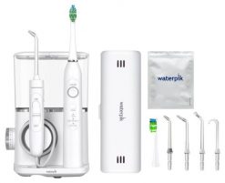 Irygator do zębów + szczoteczka Waterpik CC-04 Zestaw biały. Białe irygatory do zębów Waterpik. Za 920.00 zł.