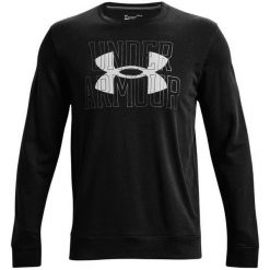 Bluza sportowa męska Under Armour UA Rival Terry Logo Crew. Czarne bluzy bez kaptura Under Armour, m, bez wzorów, bez kaptura. Za 119.09 zł.