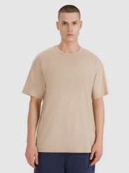 4F T-shirt oversize gładki męski - brązowy S. Brązowe t-shirty 4F, m, bez wzorów, z bawełny, bez kołnierzyka, bez ramiączek. Za 79.99 zł.