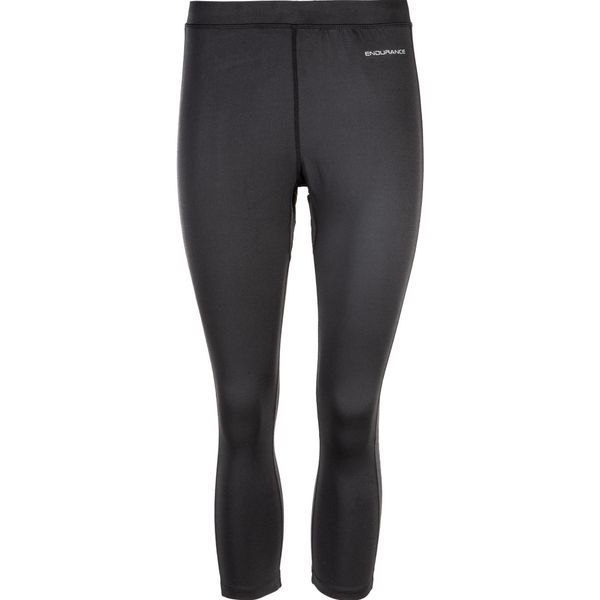 Legginsy o długości 3/4 Endurance Zane. Czarne legginsy długie sportowe Endurance, s, bez wzorów, z elastanu, do biegania. Za 114.50 zł.