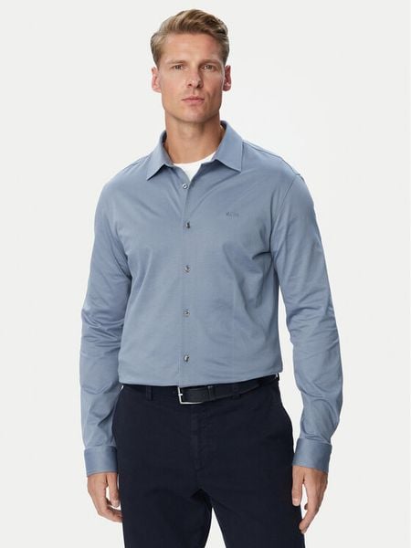 BOSS Koszula Mysoft 50519748 Niebieski Regular Fit. Niebieskie koszule Boss, m, bez wzorów, z bawełny, bez kołnierzyka, bez ramiączek. Za 499.99 zł.