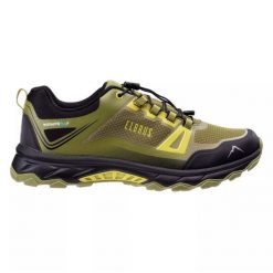 Buty Elbrus Ergides Wp 92800490690 z membraną zielone. Zielone buty turystyczne bez wzorów, z gumy, bez zapięcia. Za 369.05 zł.