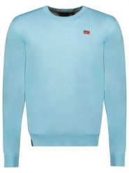 Geographical Norway Sweter w kolorze błękitnym rozmiar: XXL. Niebieskie swetry nierozpinane Geographical Norway, xxl, bez wzorów, bez kołnierzyka, bez ramiączek. Za 87.81 zł.