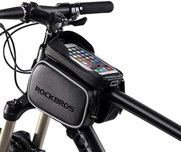 Torba na ramę rowerową z uchwytem ROCKBROS. Czarne torby na ramię ROCKBROS, bez wzorów, z materiału, na ramię, duże, bez dodatków. Za 102.00 zł.