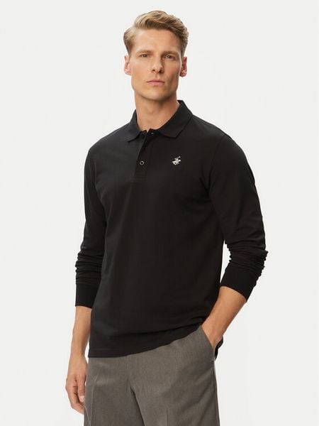 Beverly Hills Polo Club Polo P-SS26M-P424125 Czarny Regular Fit. Czarne koszulki polo Beverly Hills Polo Club, m, bez wzorów, z bawełny, bez kołnierzyka, bez ramiączek. Za 299.99 zł.