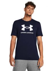 Under Armour Koszulka "Sport Style" w kolorze granatowym rozmiar: 3XL. Niebieskie bezrękawniki Under Armour, xl, bez wzorów, bez kołnierzyka, bez ramiączek. Za 74.28 zł.