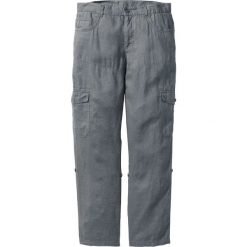 Spodnie lniane bojówki z wywijanymi nogawkami Regular Fit bonprix dymny szary. Joggery i bojówki marki Under Armour. Za 129.99 zł.