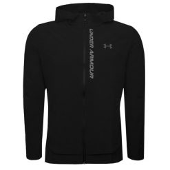 Wodoodporna kurtka Under Armour OutRun the Storm. Czarne kurtki Under Armour, l, bez wzorów, z materiału, z kapturem. Za 404.45 zł.