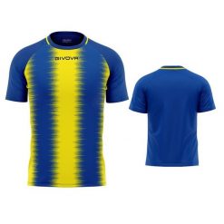 Koszulka Sportowa Givova Stripe Royal Żółta - Lekka i Oddychająca. Niebieskie t-shirty sportowe Givova, bez wzorów, bez ramiączek, do piłki nożnej. Za 96.00 zł.