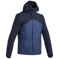 Second Life - Kurtka turystyczna męska Quechua MH100 wodoodp... - Stan Doskonały. Niebieskie kurtki QUECHUA, l, bez wzorów, z materiału, z kapturem. Za 169.99 zł.