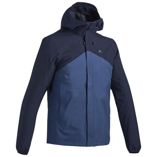 Second Life - Kurtka turystyczna męska Quechua MH100 wodoodp... - Stan Doskonały. Niebieskie kurtki QUECHUA, l, bez wzorów, z materiału, z kapturem. Za 169.99 zł.