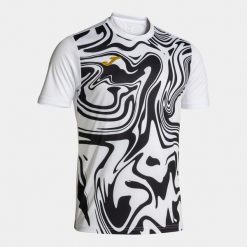 Koszulka Joma Lion II Sport Mężczyzna Biała/Czarna L - Oddychająca i Lekka. Białe t-shirty sportowe Joma, bez wzorów, bez ramiączek, do piłki nożnej. W wyprzedaży za 131.50 zł.