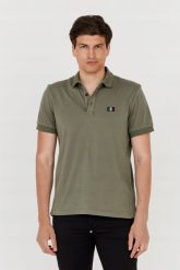 AERONAUTICA MILITARE Zielona koszulka polo. Zielone koszulki polo Aeronautica Militare, l, z aplikacjami, bez kołnierzyka, bez ramiączek. W wyprzedaży za 369.99 zł.