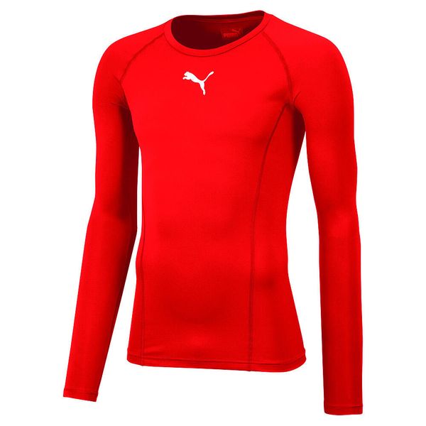 Koszulka do piłki nożnejmęska Puma Liga Baselayer Tee LS. Czerwone bielizna termoaktywna Puma, m, bez wzorów, bez ramiączek, do piłki nożnej. Za 138.92 zł.