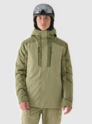 4F Kurtka narciarska membrana 10000 męska - khaki M. Brązowe kurtki narciarskie i snowboardowe 4F, m, bez wzorów, z dzianiny, narciarskie. Za 599.99 zł.