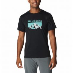 Koszulka Męska Columbia Zero Rules Short Sleeve Graphic T-Shirt. Czarne t-shirty sportowe Columbia, bez wzorów, bez ramiączek, trekkingowe. Za 179.00 zł.
