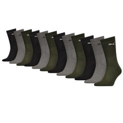 Skarpety sportowe Puma – 12 par – ciemnozielony zestaw. Zielone skarpetki sportowe Puma, bez wzorów, z bawełny. W wyprzedaży za 216.78 zł.