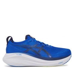 Buty do biegania Asics. Niebieskie buty do biegania ASICS, bez wzorów, bez zapięcia, do biegania. Za 649.99 zł.