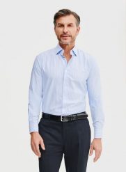 PAKO LORENTE – Błękitna koszula męska w paski. Niebieskie koszule Pako Lorente, m, bez wzorów, z bawełny, bez kołnierzyka, bez ramiączek. Za 99.99 zł.