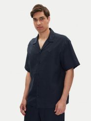 Emporio Armani Koszula EM000593 AF12356 UB102 Granatowy Regular Fit. Niebieskie koszule Emporio Armani, l, bez wzorów, z wiskozy, bez kołnierzyka, bez ramiączek. Za 459.99 zł.