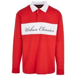 Oversized rugby polo Urban Classics. Czerwone koszulki polo Urban Classics, m, bez wzorów, bez kołnierzyka, bez ramiączek. Za 214.00 zł.