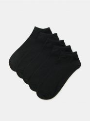 Skarpetki stopki 5pack - czarny. Czarne skarpety Sinsay, bez wzorów. Za 9.99 zł.