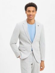 Finshley & Harding London Męska kurtka modułowa - Brixdon Mężczyźni Slim Fit Sztuczne włókno niebieski|biały w paski, 98. Białe kurtki Finshley & Harding London, m, bez wzorów, z włókna, bez kaptura. Za 799.95 zł.