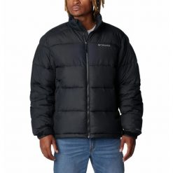 Kurtka Turystyczna Puchowa Męska Columbia Pike Lake II Jacket. Czarne kurtki Columbia, l, bez wzorów, z puchu, bez kaptura. W wyprzedaży za 636.90 zł.