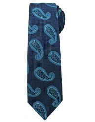 Modny i Elegancki Krawat Alties - Duży Wzór Paisley. Niebieskie krawaty i muchy Alties, bez wzorów, z tkaniny. Za 49.00 zł.