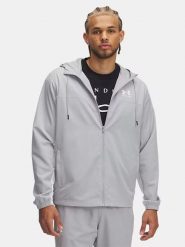 Under Armour Kurtka przeciwwiatrowa "Rival" w kolorze jasnoszarym rozmiar: XL. Szare kurtki Under Armour, xl, bez wzorów, bez kaptura. Za 191.88 zł.