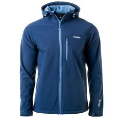 Kurtka męska Softshell Hi-Tec Caen - niebieska, Rozmiar L. Niebieskie kurtki Hi-tec, l, bez wzorów, z polaru, bez kaptura. W wyprzedaży za 199.99 zł.