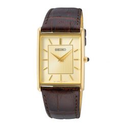 Seiko Mężczyźni zegarek Seiko złoto - stal nierdzewna i skóra Zegarki męskie 1 ct Męskie. Żółte zegarki Seiko, szklane. Za 983.99 zł.