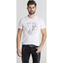 T-SHIRT VERSACE JEANS. Białe t-shirty Versace Jeans, l, bez wzorów, z bawełny, bez kołnierzyka, bez ramiączek. Za 185.40 zł.