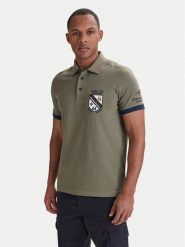 Aeronautica Militare Polo 261PO1915UP00191 Zielony Regular Fit. Zielone koszulki polo Aeronautica Militare, l, bez wzorów, z bawełny, bez kołnierzyka, bez ramiączek. Za 399.99 zł.