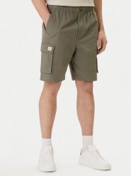 Calvin Klein Jeans Szorty materiałowe LV04RB618G Khaki Regular Fit. Brązowe szorty Calvin Klein Jeans, m, bez wzorów, z bawełny. Za 369.99 zł.