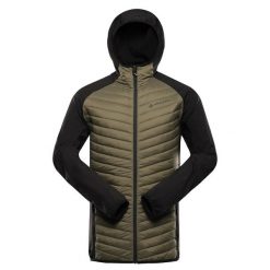 Bluza męska hybrydowa sportowa Alpine Pro Norn. Zielone bluzy z kapturem Alpine Pro, l, bez wzorów, z materiału, z kapturem. Za 399.00 zł.