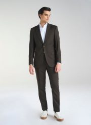 PAKO LORENTE – Brązowa jednorzędowa marynarka męska. Brązowe garnitury Pako Lorente, m, bez wzorów. Za 699.99 zł.