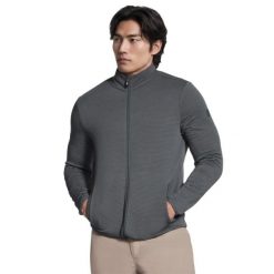 Bluza dresowa sportowa męska The Hoodless Hoodie Ottoman Jacket. Zielone bluzy bez kaptura Skechers, m, bez wzorów, z dresówki, bez kaptura. Za 219.99 zł.