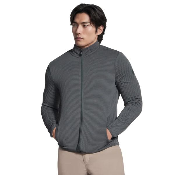 Bluza dresowa sportowa męska The Hoodless Hoodie Ottoman Jacket. Zielone bluzy bez kaptura Skechers, m, bez wzorów, z dresówki, bez kaptura. Za 219.99 zł.