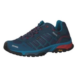 Buty turystyczne męskie Meindl Finale Gore-Tex. Czerwone buty trekkingowe MEINDL, bez wzorów, z gore-texu, bez zapięcia. W wyprzedaży za 678.30 zł.