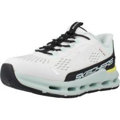 Buty SKECHERS GLIDE STEP VISTA LANE Biały. Białe buty trekkingowe Skechers, bez wzorów, z tkaniny, bez zapięcia. Za 279.99 zł.