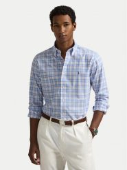 Polo Ralph Lauren Koszula 710968937001 Błękitny Custom Fit. Niebieskie koszule Polo Ralph Lauren, m, bez wzorów, z bawełny, bez kołnierzyka, bez ramiączek. Za 499.99 zł.