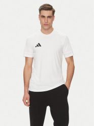 Adidas Koszulka techniczna Squadra 25 Jersey JG5834 Biały Slim Fit. Białe t-shirty sportowe Adidas, bez wzorów, z jersey, bez ramiączek, do piłki nożnej. Za 79.99 zł.